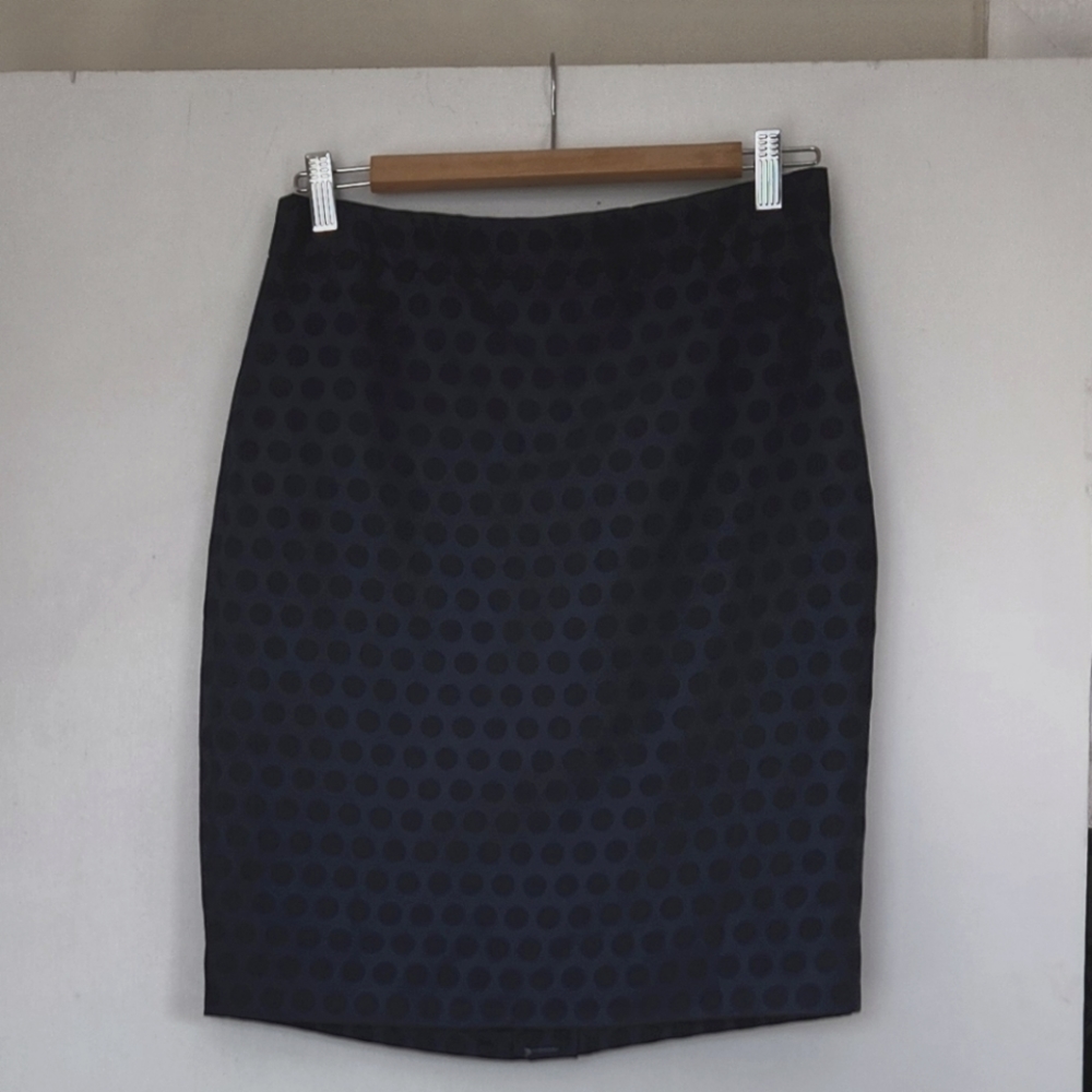 NWT J. Crew Navy Velvet Polka Dot Pencil Skirt - 4